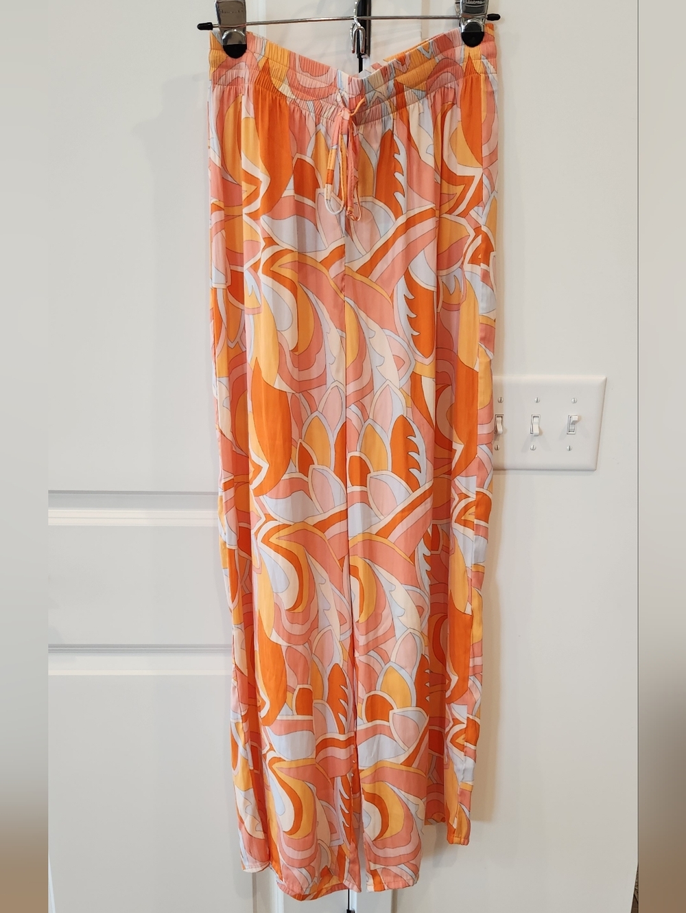 Rachel Zoe Orange Pink Blue Patterned Blouse